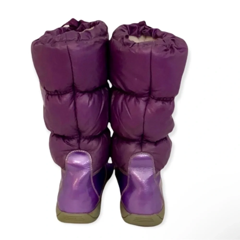 Authentic Timberland purple leather waterproof winter rain boots sz 5.5 big girl